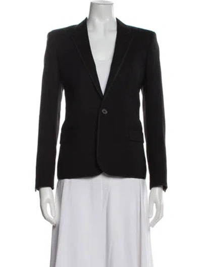 Pre-owned Saint Laurent Virgin Wool Blazer In Black