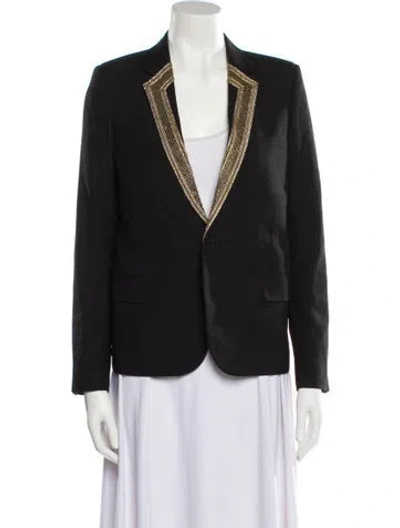 Pre-owned Saint Laurent Virgin Wool Blazer In Black