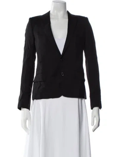 Pre-owned Saint Laurent Virgin Wool Blazer In Black