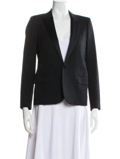 Pre-owned Saint Laurent Virgin Wool Blazer In Black