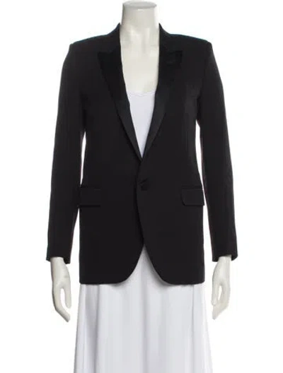 Pre-owned Saint Laurent Virgin Wool Blazer In Black