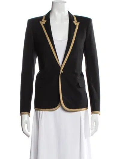 Pre-owned Saint Laurent Virgin Wool Blazer In Black