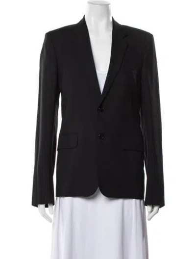 Pre-owned Saint Laurent Virgin Wool Blazer In Black