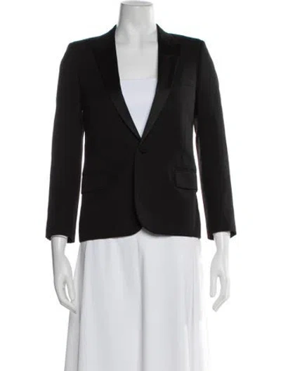 Pre-owned Saint Laurent Virgin Wool Blazer In Black