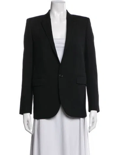 Pre-owned Saint Laurent Virgin Wool Blazer In Black