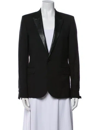 Pre-owned Saint Laurent Virgin Wool Blazer In Black