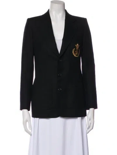 Pre-owned Saint Laurent Virgin Wool Blazer In Black