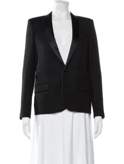 Pre-owned Saint Laurent Virgin Wool Blazer In Black