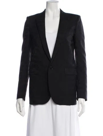 Pre-owned Saint Laurent Virgin Wool Blazer In Black