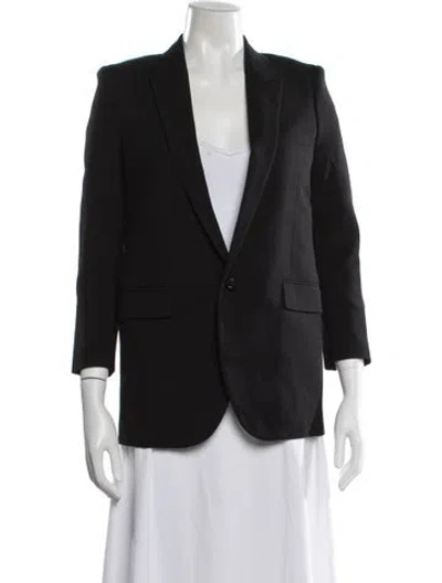Pre-owned Saint Laurent Virgin Wool Blazer In Black