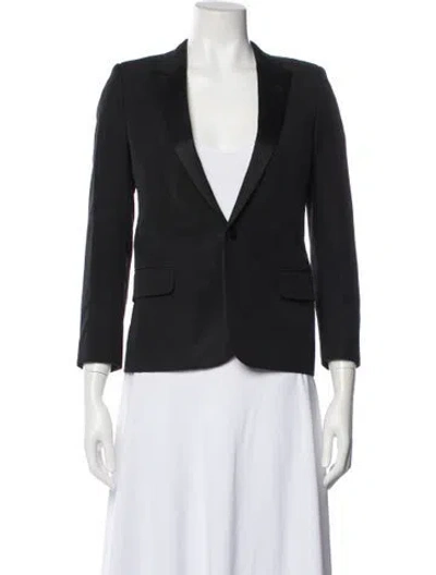 Pre-owned Saint Laurent Virgin Wool Blazer In Black