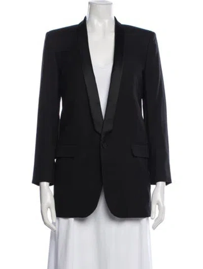 Pre-owned Saint Laurent Virgin Wool Blazer In Black