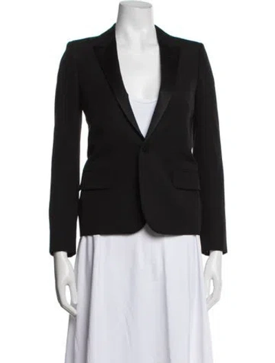 Pre-owned Saint Laurent Virgin Wool Blazer In Black