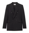 Saint Laurent Double-breasted Wool Blazer In Black