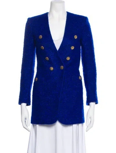 Pre-owned Saint Laurent Virgin Wool Blazer In Blue