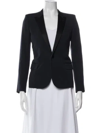 Pre-owned Saint Laurent Virgin Wool Blazer In Blue