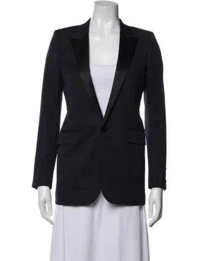 Pre-owned Saint Laurent Virgin Wool Blazer In Blue