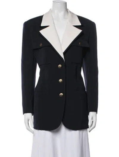 Pre-owned Saint Laurent Virgin Wool Blazer In Blue