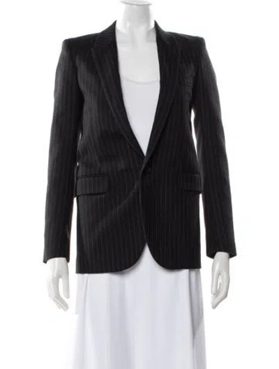 Pre-owned Saint Laurent Virgin Wool Blazer In Gray