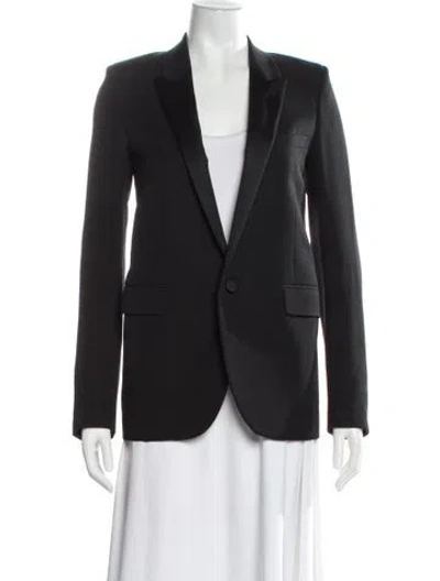 Pre-owned Saint Laurent Virgin Wool Blazer In Gray