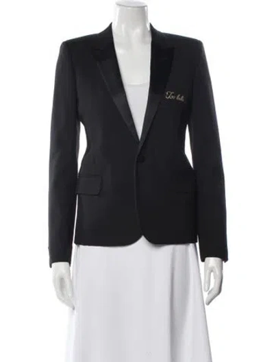 Pre-owned Saint Laurent Virgin Wool Blazer In Gray