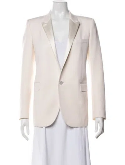 Pre-owned Saint Laurent Virgin Wool Blazer In Neutrals