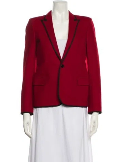 Pre-owned Saint Laurent Virgin Wool Blazer In Red