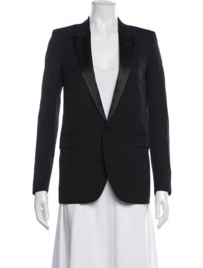Pre-owned Saint Laurent Virgin Wool Blazer W/ Tags In Black