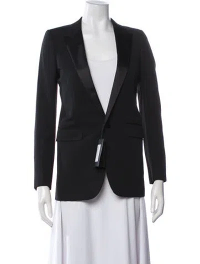 Pre-owned Saint Laurent Virgin Wool Blazer W/ Tags In Black