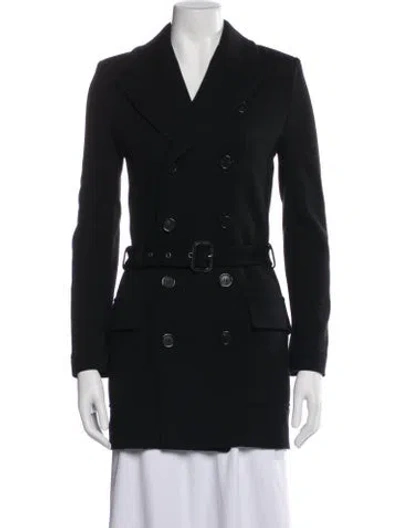 Pre-owned Saint Laurent Virgin Wool Coat In Black