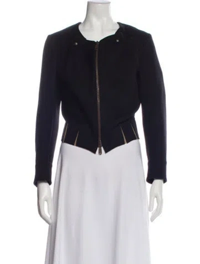 Pre-owned Saint Laurent Virgin Wool Evening Jacket In Blue