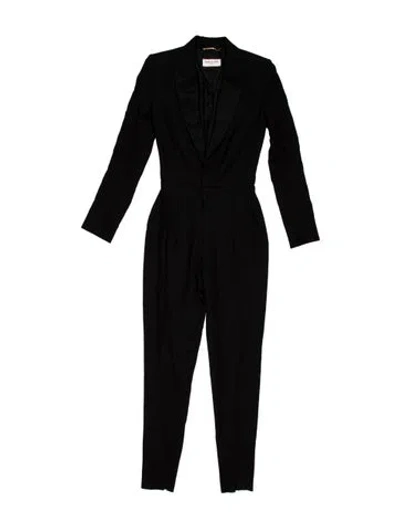 Pre-owned Saint Laurent Virgin Wool Jumpsuit In Black