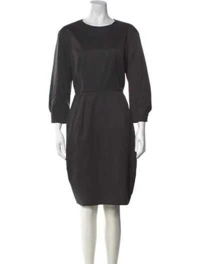 Pre-owned Saint Laurent Virgin Wool Knee-length Dress In Black