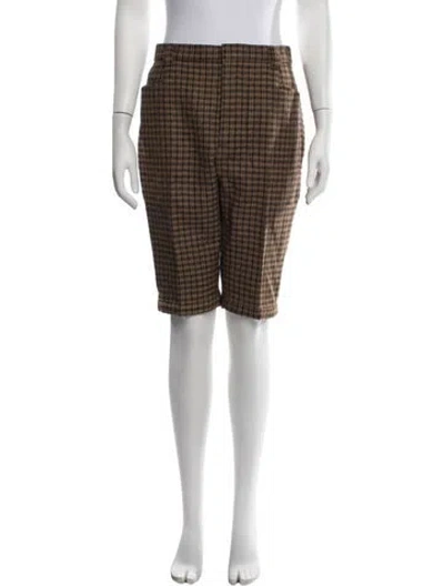 Pre-owned Saint Laurent Virgin Wool Knee-length Shorts In Brown