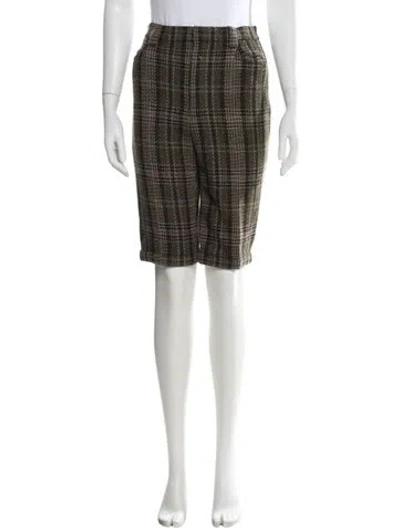 Pre-owned Saint Laurent Virgin Wool Knee-length Shorts W/ Tags In Green