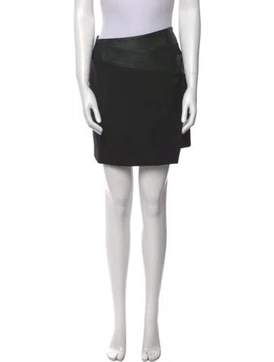 Pre-owned Saint Laurent Virgin Wool Knee-length Skirt In Black