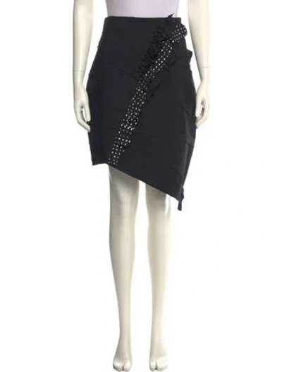 Pre-owned Saint Laurent Virgin Wool Knee-length Skirt In Black