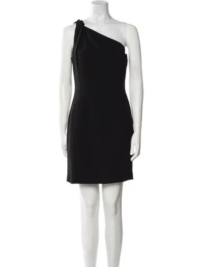 Pre-owned Saint Laurent Virgin Wool Mini Dress In Black