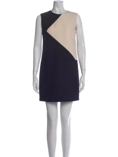 Pre-owned Saint Laurent Virgin Wool Mini Dress In Black