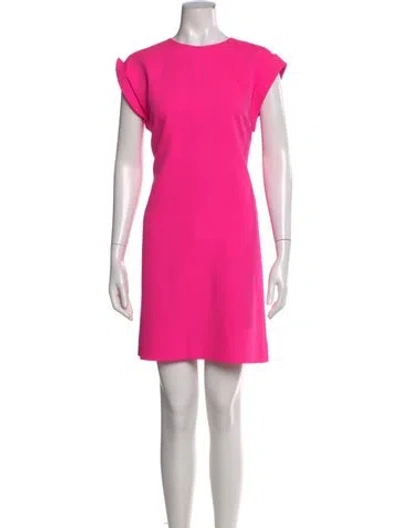 Pre-owned Saint Laurent Virgin Wool Mini Dress In Pink