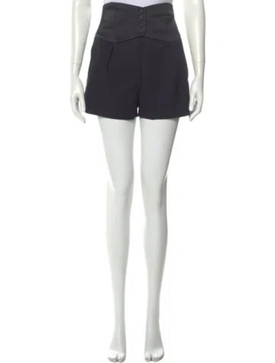Pre-owned Saint Laurent Virgin Wool Mini Shorts In Black