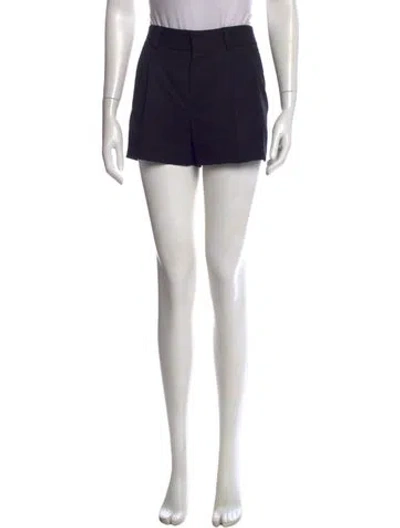 Pre-owned Saint Laurent Virgin Wool Mini Shorts In Black