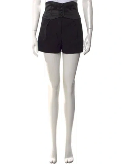 Pre-owned Saint Laurent Virgin Wool Mini Shorts In Black
