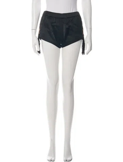 Pre-owned Saint Laurent Virgin Wool Mini Shorts In Black