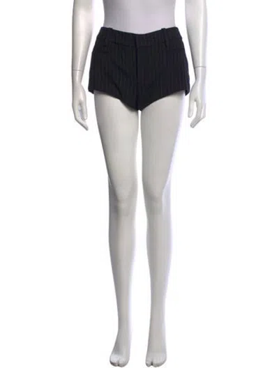 Pre-owned Saint Laurent Virgin Wool Mini Shorts In Black