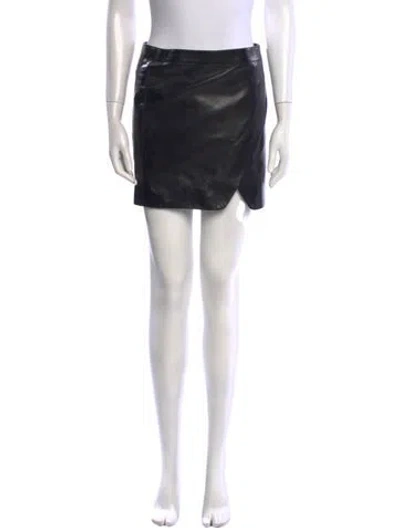 Pre-owned Saint Laurent Virgin Wool Mini Skirt In Black