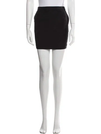 Pre-owned Saint Laurent Virgin Wool Mini Skirt In Black