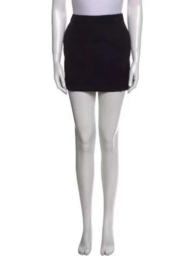 Pre-owned Saint Laurent Virgin Wool Mini Skirt In Black