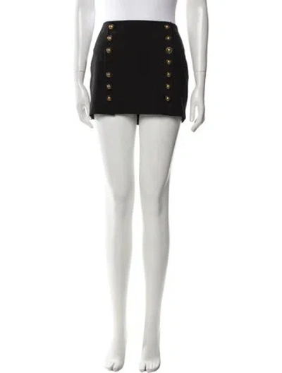 Pre-owned Saint Laurent Virgin Wool Mini Skirt In Black