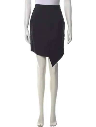 Pre-owned Saint Laurent Virgin Wool Mini Skirt In Black